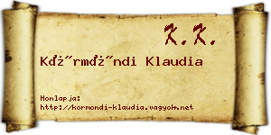 Körmöndi Klaudia névjegykártya